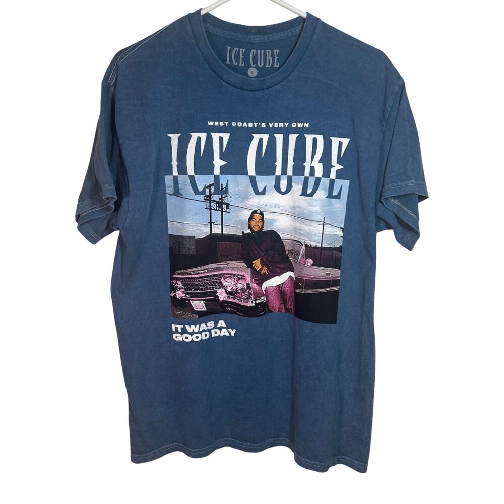 Ice Cube ‘92 Tour T-Shirt Blue 2024 Graphic Front & Back